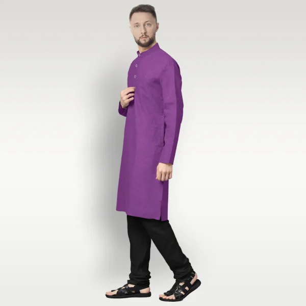 Purple Cotton Kurta - Image 3