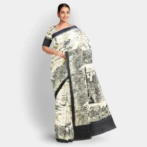 Gachi Tussar Kolkata Print Saree