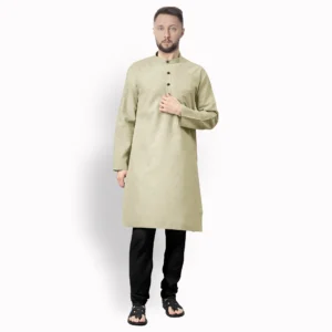 Light Yellow With Off White Shaded Cotton Kurta