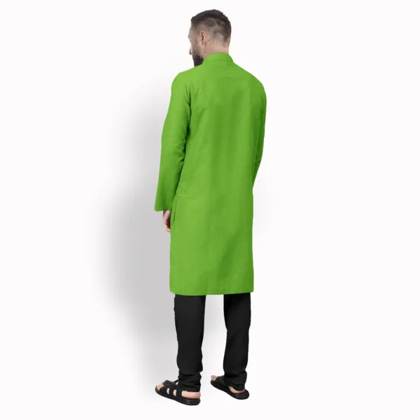Parrot Green Cotton Kurta - Image 3
