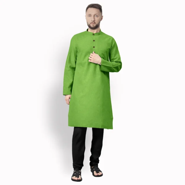 Parrot Green Cotton Kurta