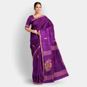 Purple Matka Jamdani Saree