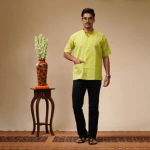 Bright Green Khadi Cotton Fatua