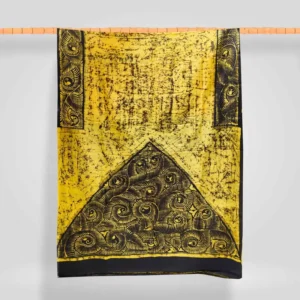 Mustard With Back Hand-Wax Batik Bishnupur Silk Saree