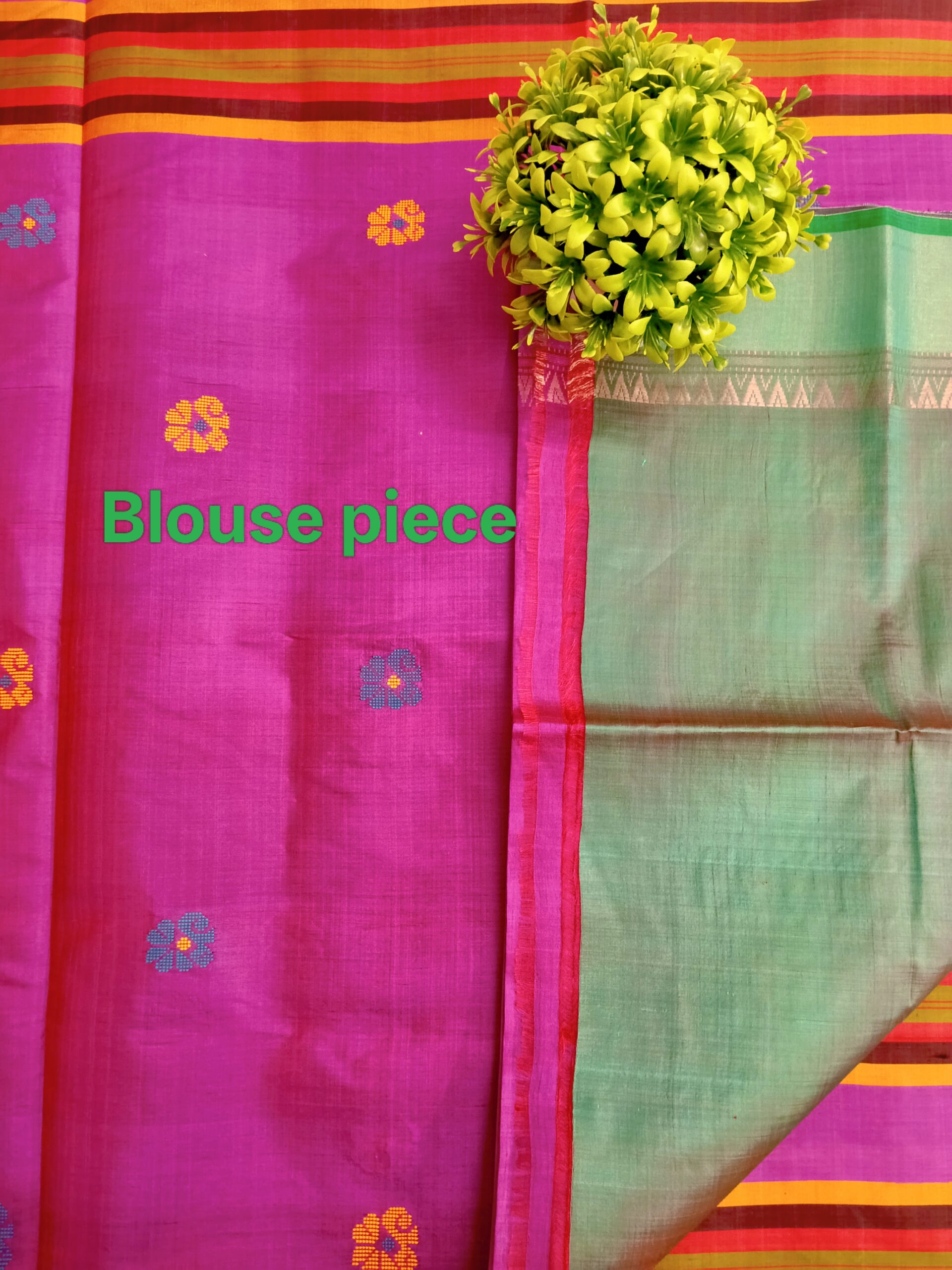Rani Pink Bishnupuri Katan Silk Kalakshetra Saree - Image 3