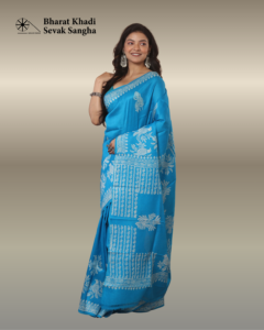 Radiant Sky Blue Katan Silk Saree