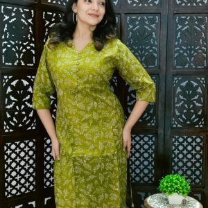 Handwoven Silk Kurtas – Olive Green