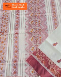 Off-white with Dusty Rose Motifs Garad Silk Saree